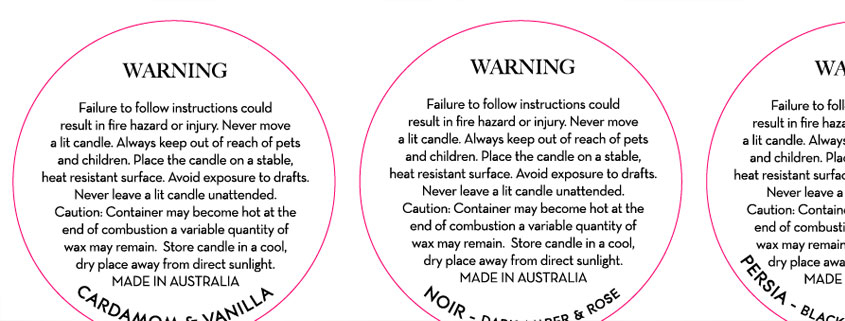 Candle Warning Stickers